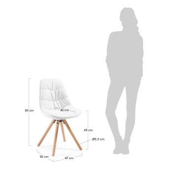 Ralf chair, white - sizes