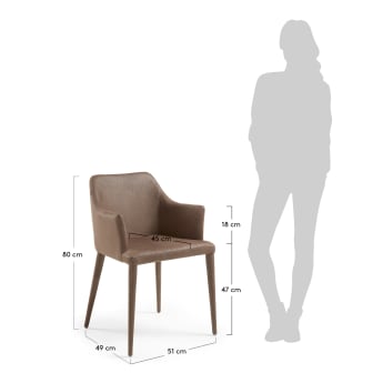 Brown Croft armchair in eco-nobuck - sizes