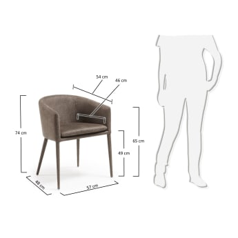 Harlan armchair, dark Browm - sizes