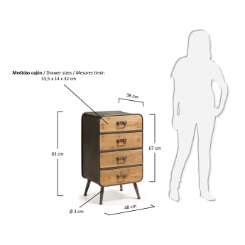 Halie chest of drawers 48 x 83 cm - μεγέθη