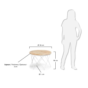 Tavolino Luca Ø 65 cm - dimensioni