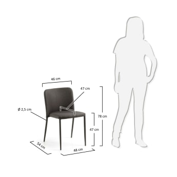 Tanyaka chair, dark grey - sizes