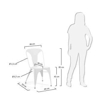Chaise Malira blanc - dimensions
