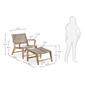 Basneti armchair with footrest - sizes