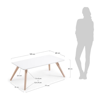 Table basse Eunice 120 x 60 cm - dimensions