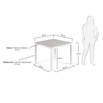 Table Nessy Hydra, 90x90 cm - dimensions