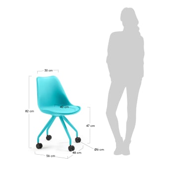 Cadeira de escritório Ralf azul - tamanhos
