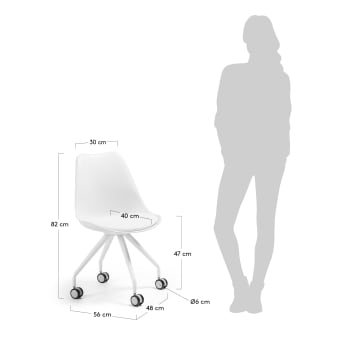 Chaise de bureau Ralf blanc - dimensions