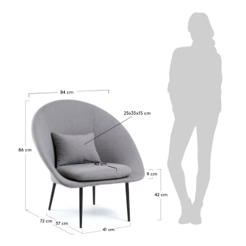 Light grey Norsdam armchair - sizes