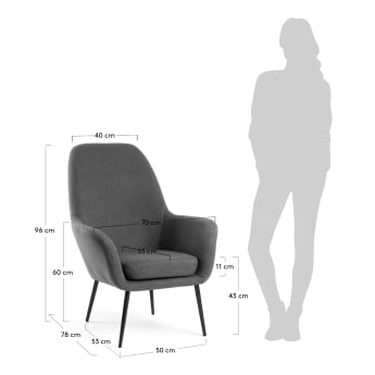Grey Alegria armchair - sizes
