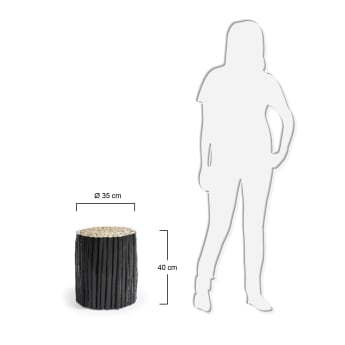 Table d'appoint Filip Ø 35 cm noir - dimensions