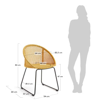 Sania armchair, mustard - sizes