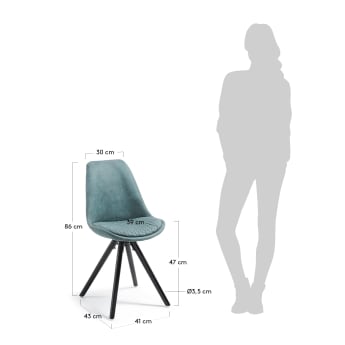 Ralf chair turquoise - sizes