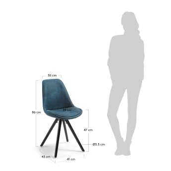 Navy blue Ralf chair - sizes