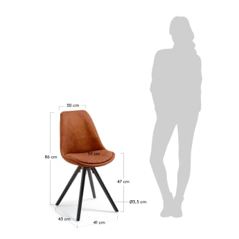 Ralf chair rust brown - sizes