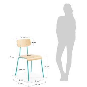 Klun chair, natural and green - sizes