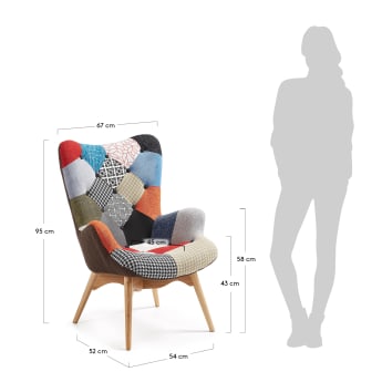 Multicolour patchwork  Kody armchair - sizes