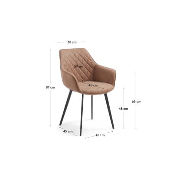 Amira armchair legs epoxy seat PU distressed oxid brown - sizes