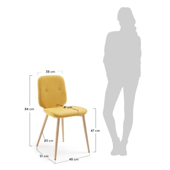 Krzesło Meet w kolorze musztardowym - rozmiary