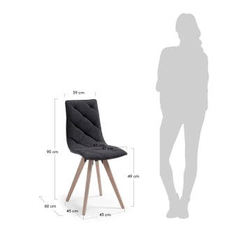Kuta chair dark grey - sizes