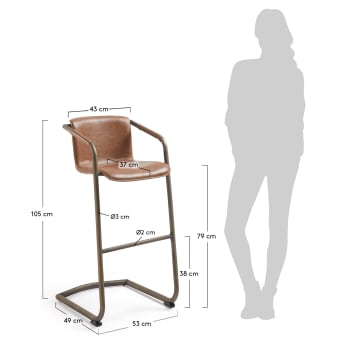 Oxid brown Tribe barstool height 79 cm - sizes