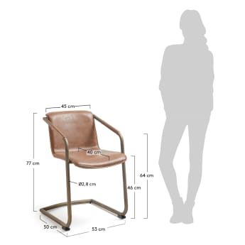 Chaise Tribe marron oxyde - dimensions