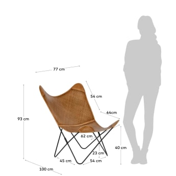 Natural fibre Fly armchair - sizes