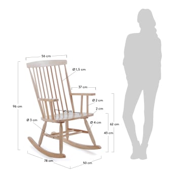 Fotel bujany Tenzo naturalny - rozmiary