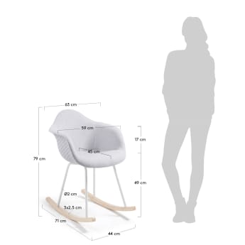 Cadeira de baloiço Kevya cinza-claro - tamanhos