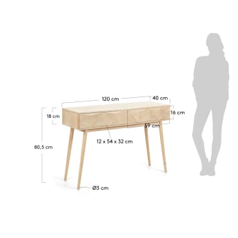 Κονσόλα-τραπέζι Sarah 120 x 80,5 εκ - μεγέθη