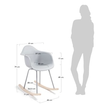 Chaise à bascule Kevya gris - dimensions