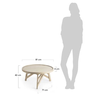 Table basse Tenda en bois de Mindy massif Ø 81 cm - dimensions