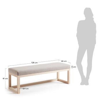 Beige Loya bench 128 cm - sizes