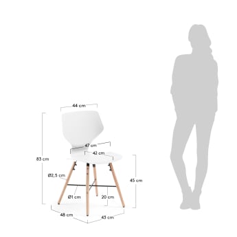 Cadira Witney blanc - mides