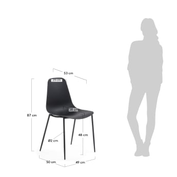 Krzesło Whatts czarne - rozmiary