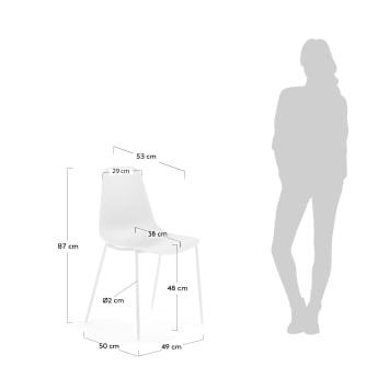 Krzesło Whatts białe - rozmiary
