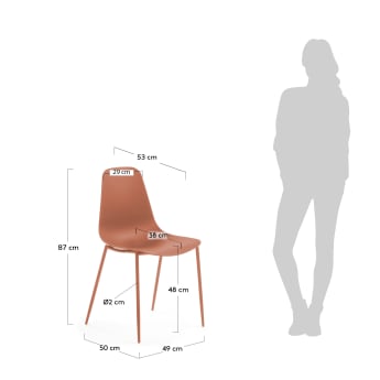 Krzesło Whatts pomarańczowe - rozmiary