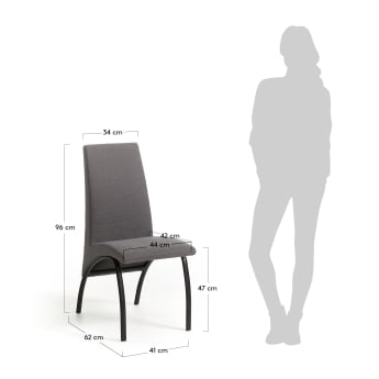 Cadira Zana gris - mides