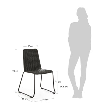 Dark grey Brianne chair - sizes