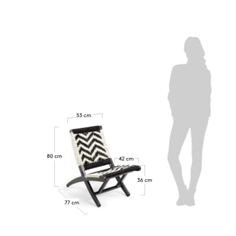 Risha fauteuil wit en zwart - maten