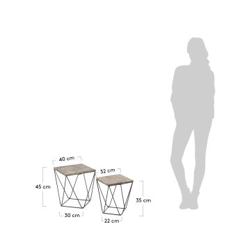 Neya set of 2 side tables - sizes