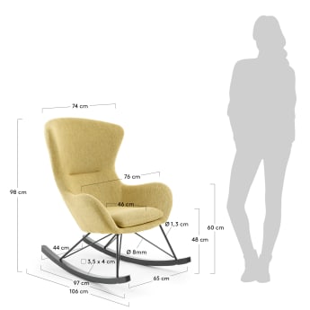 Mustard Vania rocking chair - sizes