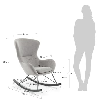 Κουνιστή καρέκλα Vania, γκρι - μεγέθη