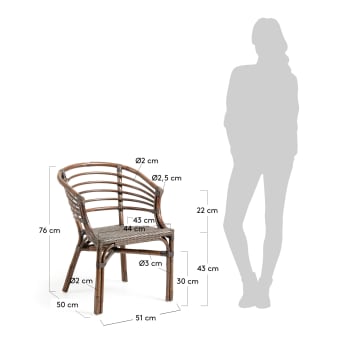 Cadira Dewi marró - mides