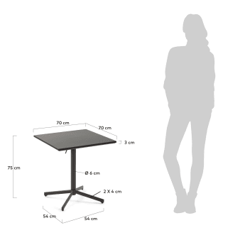 Table Advance 70 x 70 cm graphite mat - dimensions
