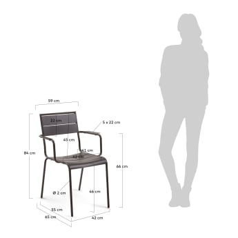 Chaise Advance graphite mat - dimensions