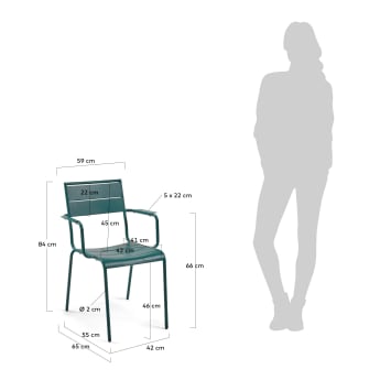 Chaise Allegian vert - dimensions
