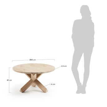 Mesa de centro Lotus Ø 65 cm madeira - tamanhos