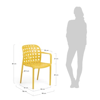 Cadeira Isa amarelo - tamanhos