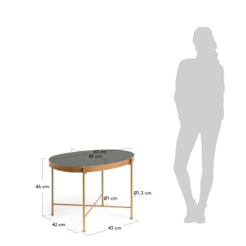 Table d'appoint Marlet Ø 45 x 63 cm doré - dimensions